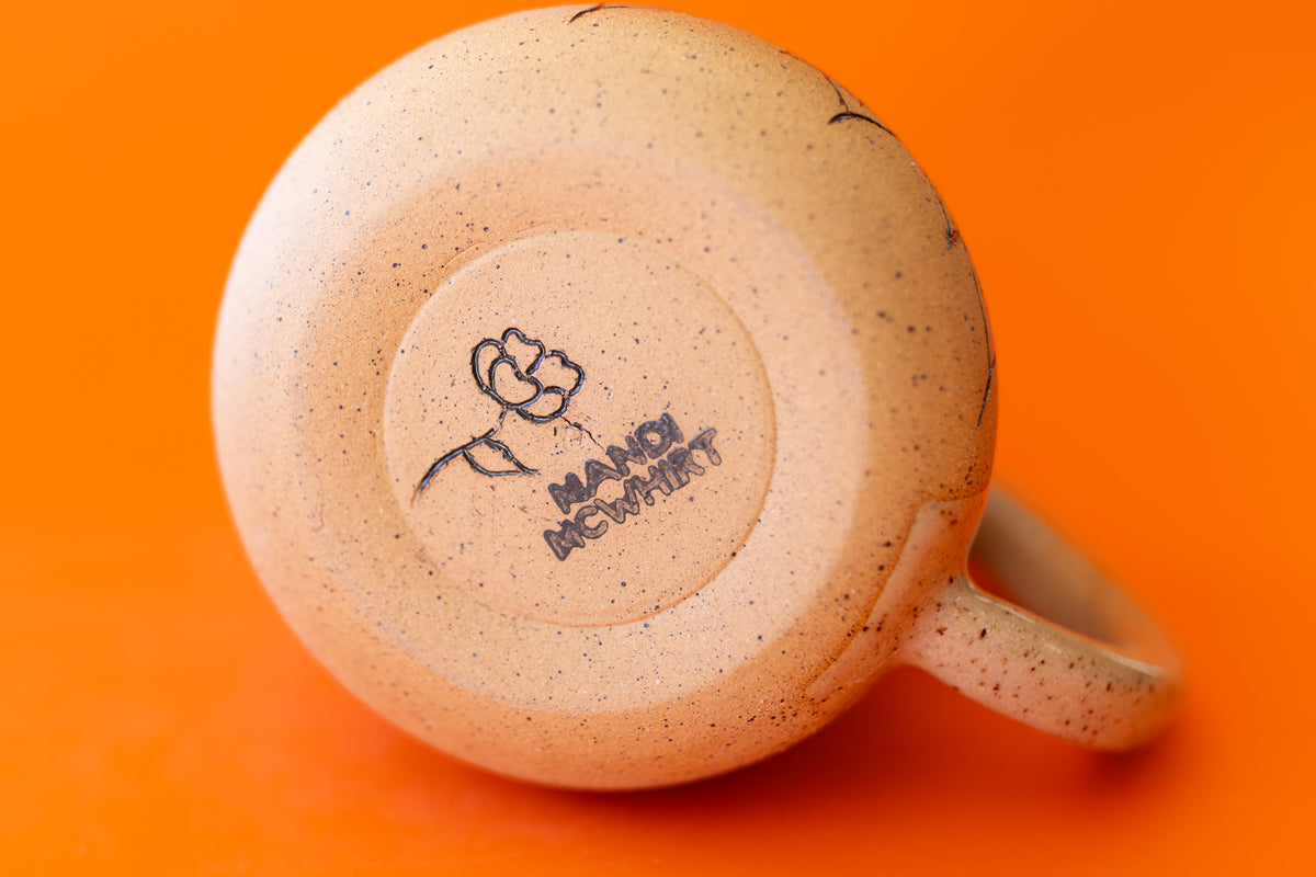 CARVED FLORAL MUG