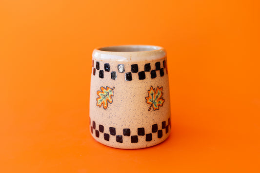 CHECKS & LEAVES CUP