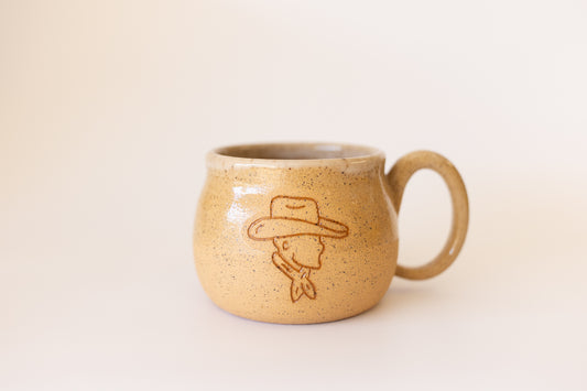 MUG 70/80 COWBOY CLEAR ON BROWN SPECK